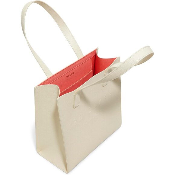 Ted Baker Logo The ICON Tote Handbag Off White Medium - Picture 2 of 10